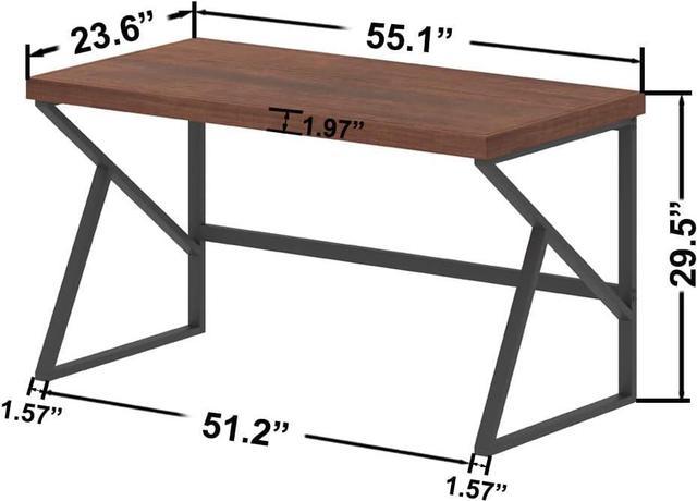 jmzx store Modern Gaming Workbench Solid Wood Desktop Computer Desk Home  Minimalist Bedroom Desk Nordic Desk Small Long Table，Rustic Brown 55 inch