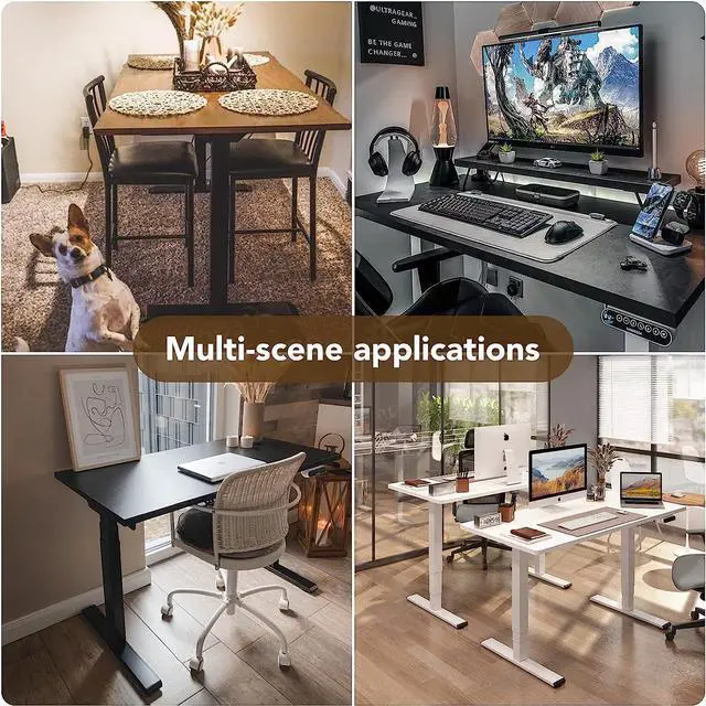 Alt view image 3 of 7 - SANODESK Whole-Piece Particle Board Table Top for Standing Desk and Home Office Desk DIY, 48x24x1 Inch Marble Grey Desk Top