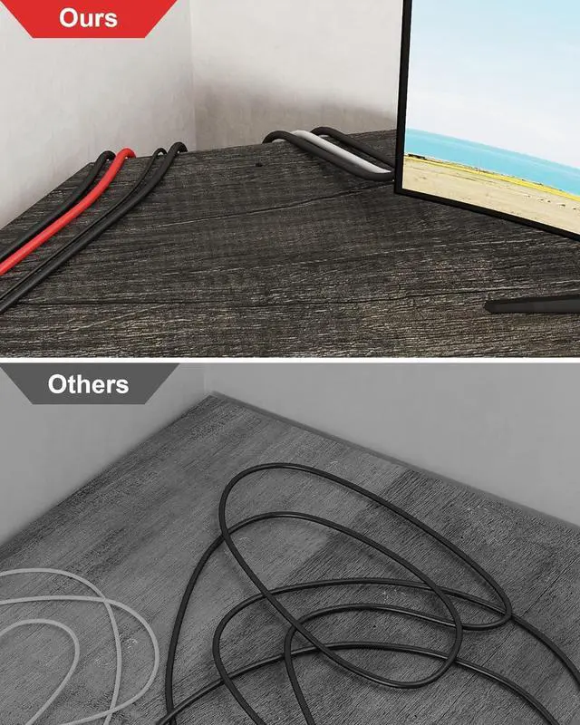 Alt view image 6 of 7 - Teraves Modern L Shaped Desk with Shelves,64.84" Gaming Computer Desk for Home Office,Corner Desk with Desktop (Black Oak+Black Frame, Large+4 Tier Shelves)