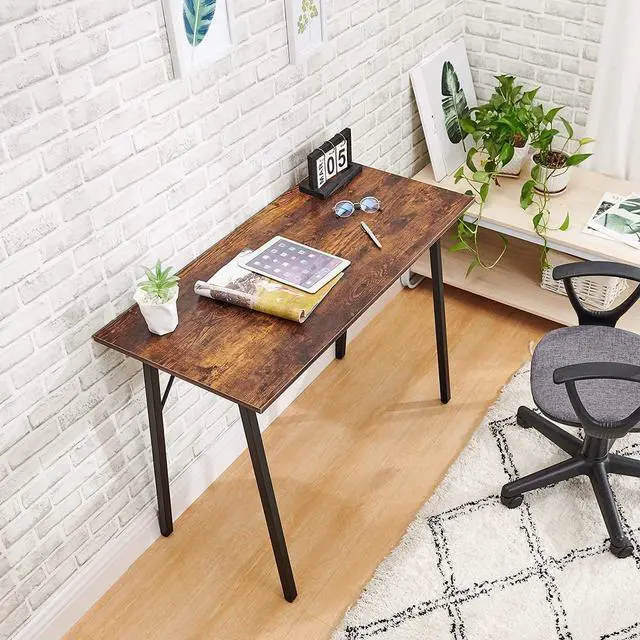 Alt view image 2 of 7 - Coavas Computer Desk 40 Small Student School Writing Desk, Easy Assembly Study Writing Table Home Office Desk Modern Simple Style PC Desk for Small Space, Study Kids Black Desk, Metal Frame