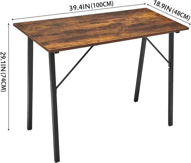 Alt view image 3 of 7 - Coavas Computer Desk 40 Small Student School Writing Desk, Easy Assembly Study Writing Table Home Office Desk Modern Simple Style PC Desk for Small Space, Study Kids Black Desk, Metal Frame