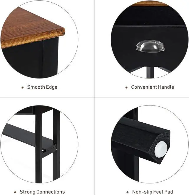 Alt view image 6 of 7 - DORTALA Corner Desk, Writing & Study Corner Computer Desk, Laptop PC Table, Wood Home Office Desk, Small Corner Desk w/Storage Drawer, Shelves, Office Study Workstation, White Corner Desk (Brown)