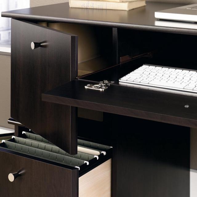 Alt view image 5 of 6 - Sauder Computer Desk, Cinnamon Cherry Finish, L: 46.54" x W: 18.50" x H: 30.16",