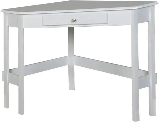 Alt view image 3 of 3 - Kings Brand Furniture - Hastings Wood Home & Office Corner Desk with Drawer, White