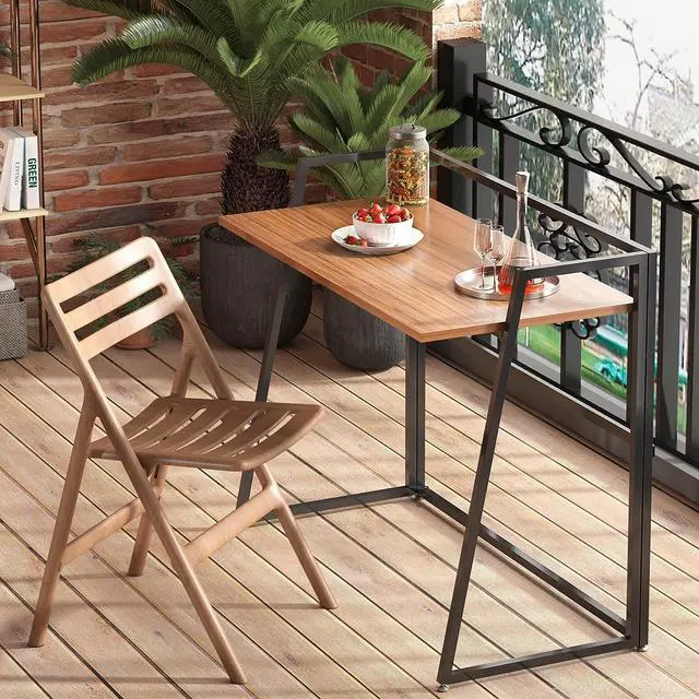 Alt view image 2 of 7 - Eureka Ergonomic fold Desk 41 inch Small Folding Table Home Computer Desk Office Collapsible Desks Study Writing Computer Folding Work Tables for Small Spaces Free Assembly, Walnut