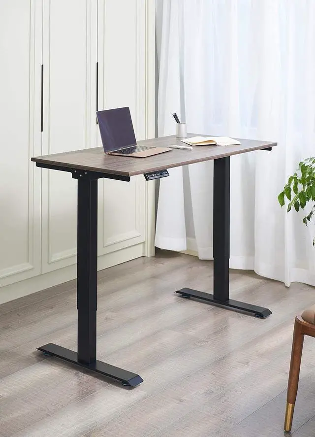 Alt view image 2 of 7 - Kaboon Universal Tabletop 55"x27.5", Solid One-Piece Melamine Table Top, Double Desk L-Desk DIY, Home and Office Countertop,Eucalyptus/Dark Walnut