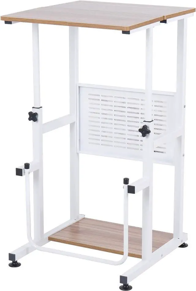 Alt view image 7 of 7 - SDADI Adjustable-Height Standing Desk, 2-Mode Modern Standing and Sitting Desk, Light Grain