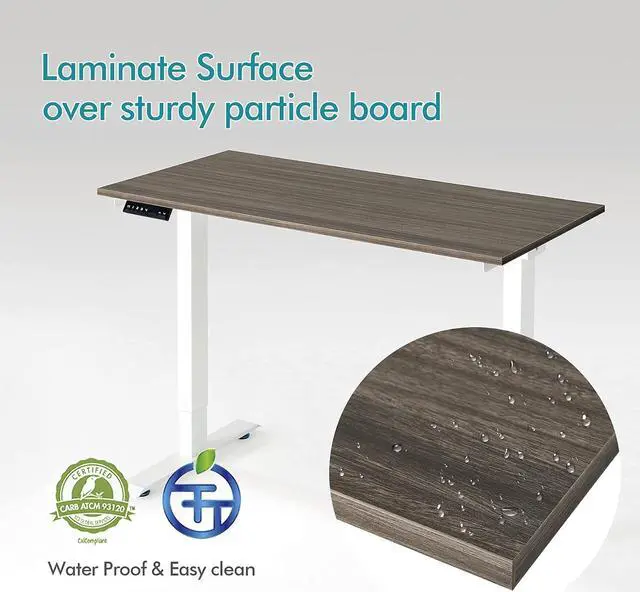 Alt view image 5 of 7 - Kaboon Universal Tabletop 47.25"x30", Solid One-Piece Melamine Table Top, Double Desk L-Desk DIY, Home and Office,Eucalyptus/Dark Walnut