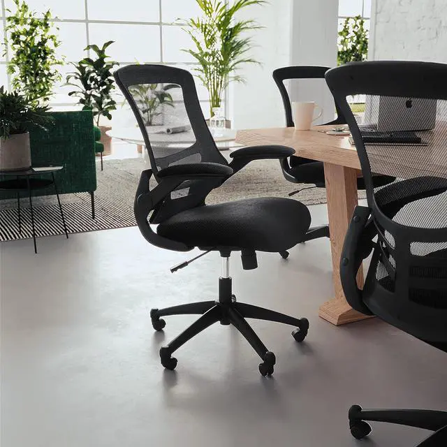 Alt view image 2 of 7 - Flash Furniture Kelista Office Chair, Ergonomic, Mid-Back, Black Mesh with Swivel