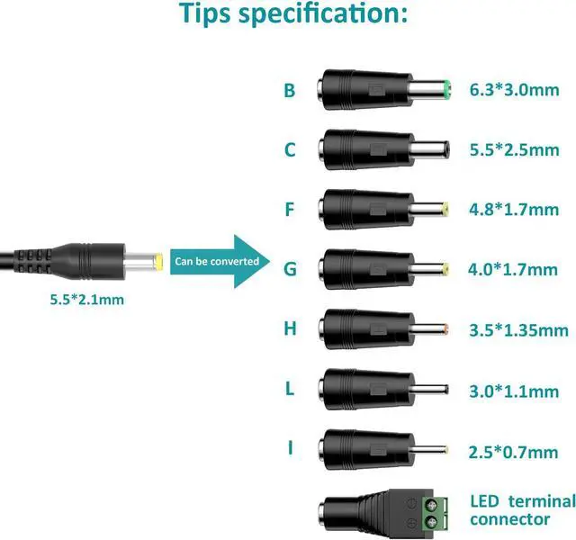 Alt view image 2 of 7 - 24V 3A Power Supply 72W AC Adapter DC 24V Power Cord Charger for LED Strip Lights Ride On Toys Massage Gun 24 Volt 3 Amp 2A 1.5A 1A 0.75A 0.7A 0.65A 0.6A 0.5A 700mA 650mA 600mA 500mA