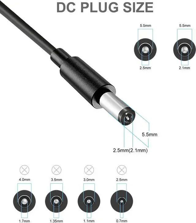 Alt view image 3 of 6 - 12V 2A Power Adapter AC Power Supply Cord 12 Volts 2 Amps Regulated Switching Charger with 8 Interchangeable DC Plug for 2000mA 1500mA 1000mA 900mA 850mA 800mA 700mA 600mA 500mA Equipment