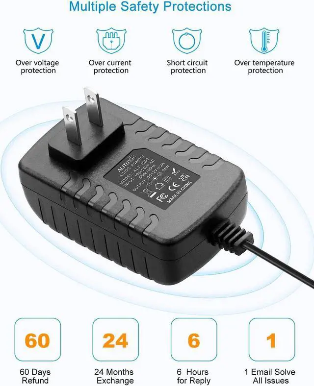 Alt view image 5 of 7 - 12V 2A Power Supply Adapter DC 12 Volt 24W 2000mA 1.8A 1.5A 1.2A 1A Power Converter Transformer with 5.5x2.5 5.5x2.1 5.5x3.0 5.5x1.7 4.8x1.7 4.0x1.7 3.5x1.35 3.0x1.1 2.5x0.7 6.3x3.0 10 Tips