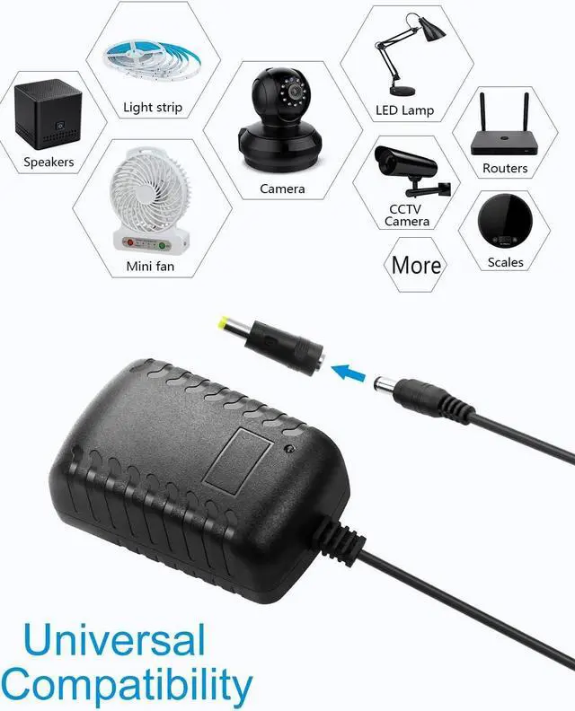 Alt view image 6 of 7 - 12V 2A Power Supply Adapter DC 12 Volt 24W 2000mA 1.8A 1.5A 1.2A 1A Power Converter Transformer with 5.5x2.5 5.5x2.1 5.5x3.0 5.5x1.7 4.8x1.7 4.0x1.7 3.5x1.35 3.0x1.1 2.5x0.7 6.3x3.0 10 Tips
