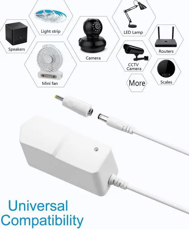 Alt view image 6 of 7 - 5V 1A Power Supply 5W 4.92Ft Cord Universal AC Adapter 100-240V 50-60Hz to DC 5 Volt Replacement Power Cord with 8 Tips 5.5x2.5mm 5.5x2.1mm 4.0x1.7mm 3.5x1.35mm 3.0x1.1mm Micro-USB Type-C