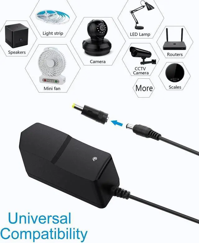 Alt view image 6 of 7 - 5V 2A Power Supply Adapter Charger 5 Volt 10W AC 100-240V 50-60Hz Replacement Power Cord 2000mA 1500mA 1A with 8 Tips for Security Camera Baby Monitor Digital Photo Frame TV Box LED Light