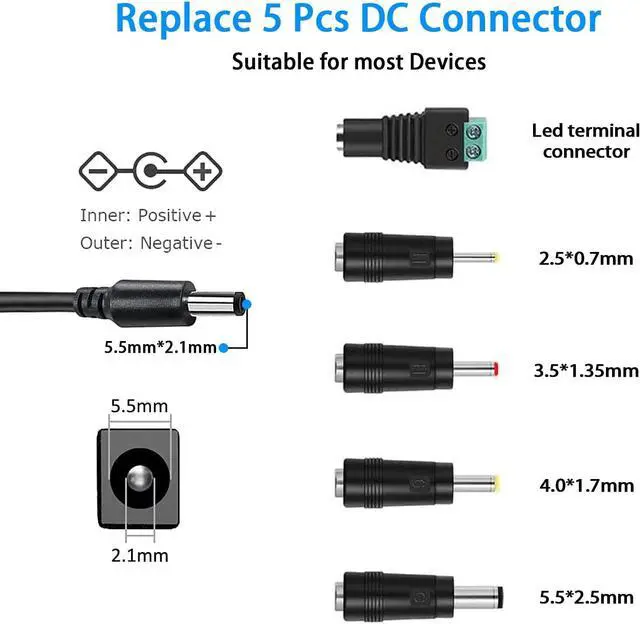 Alt view image 4 of 7 - 100V-240V to 24V 1A AC/DC Switching Power Supply Adapter with 5 Selectable Adapter Plugs