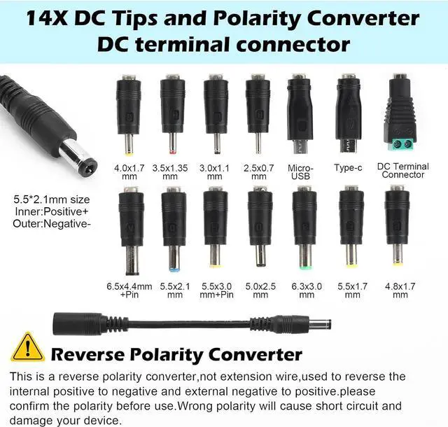Alt view image 4 of 7 - Adjustable Power Adapter, Towisituati Universal 3V ~ 24V Power Supply 5A 120W AC/DC Adapter Variable Power Supply AC 100V-240V Universal DC Power Supply Adapter Converter Transformer