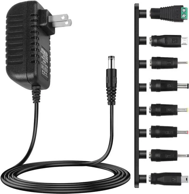 Alt view image 7 of 7 - Universal AC DC 5V 1A 2A/2000mA Power Supply Cord Adapter Charger with 8 Variable Plug Tips (Include 5.5mm / 3.5mm / Mini USB/Micro USB / 4.7mm Switching Connector)