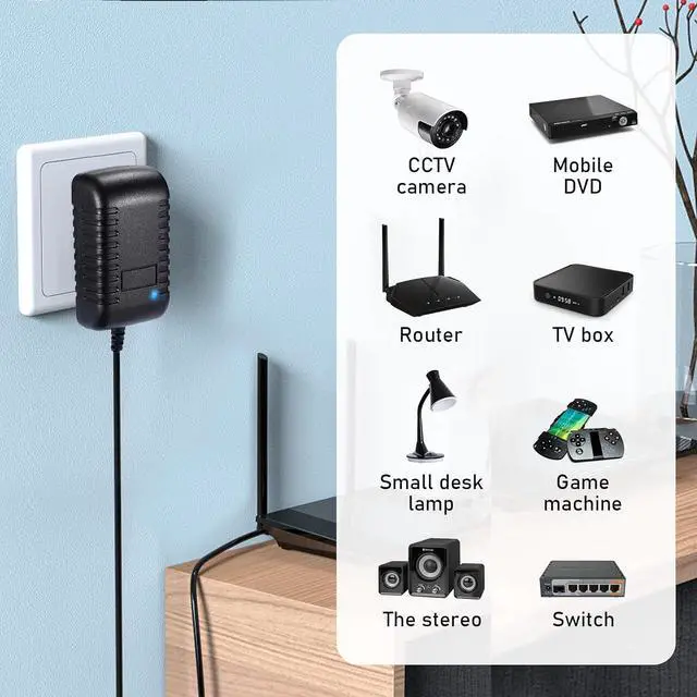 Alt view image 7 of 7 - TOBWOLF 2PCS 5V 2A Power Supply Adapter, DC 5V 10W Switching Power Adapter, AC 100V-240V to DC 5 Volt 2 Amp Universal Switching Transformer, 5.5 x 2.5mm Plug for Router, CCTV Camera, Cordless Phone