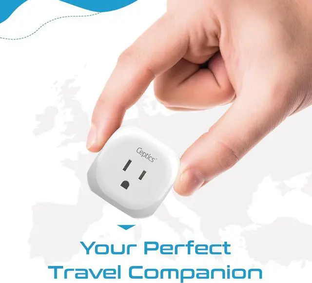 Alt view image 6 of 6 - Ceptics South Africa Travel Adapter - 5 Input with QC 3.1A Dual USB and USB-C - Ultra Compact - Light Weight - USA to Any Type M Countries Such as Namibia, Botswana and More (PTU-10L), White