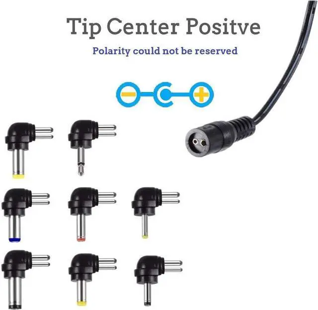 Alt view image 3 of 6 - Outtag 12W Universal AC Adapter 3V-12V AC to DC Adapter 100-240v 50-60hz Multi Voltage Switching Power Supply Replacement for Household Electronics Routers CCTV IP Cameras, 8 Tips