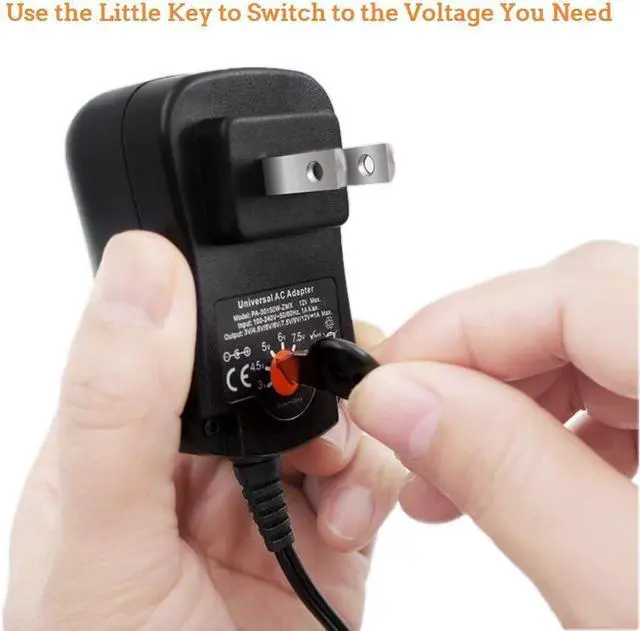 Alt view image 4 of 6 - Outtag 12W Universal AC Adapter 3V-12V AC to DC Adapter 100-240v 50-60hz Multi Voltage Switching Power Supply Replacement for Household Electronics Routers CCTV IP Cameras, 8 Tips