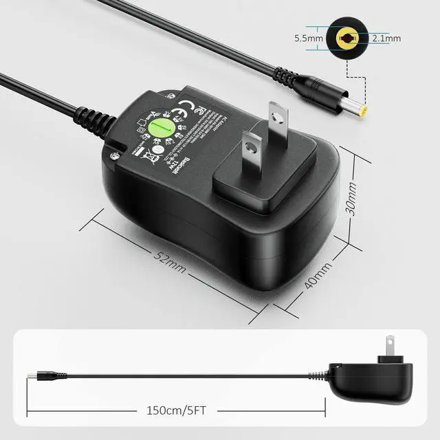 Alt view image 7 of 7 - 12W Universal Power Supply 12V 9V 7.5V 6V 5V 4.5V 3V 1A AC to DC Adapter for Led Strip Router Speaker CCTV Camera Tablet Radio 3 to 12 Volts 1000mA Switching Power Supply with 8 Tips
