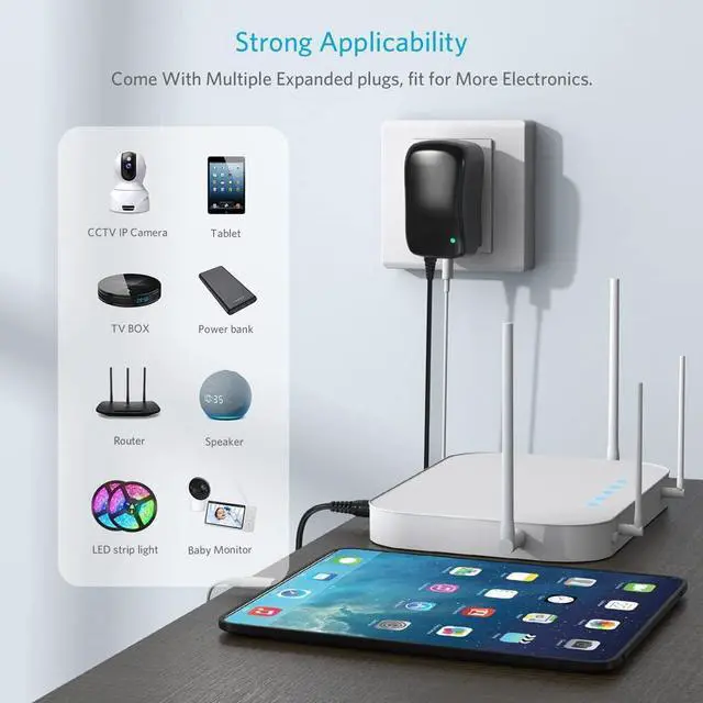 Alt view image 6 of 7 - 41W Universal 6V 9V 12V 15V 18V 20V 24V AC DC Adapter Power Supply for Household Electronics Router Smart Phone Mp3 Tablets CCTV Cameras - Max. Amps 1.5A 1500mA