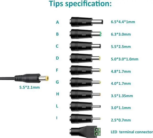 Alt view image 2 of 6 - Universal AC Adapter 12V 2A DC Power Supply Center Positive 12 Volt 2 Amp 1.5A 1A 500ma 300ma Charger Power Cord for TV Box Tablet Speaker GPS Webcam Router Alarm Clock