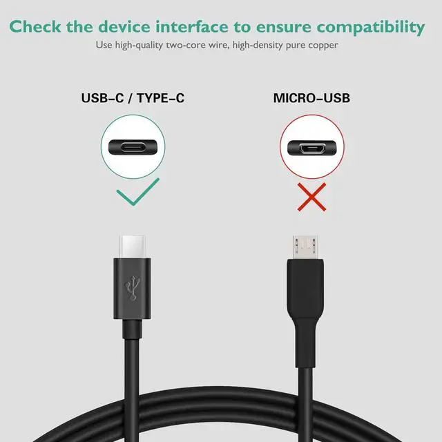 Alt view image 4 of 7 - Universal 5V 2A Type C Charger - USB C Charging Cable for Beats Flex Headphones, JBL Wireless Bluetooth Earbuds and Other Type-C Supported Device Power Supply Adapter
