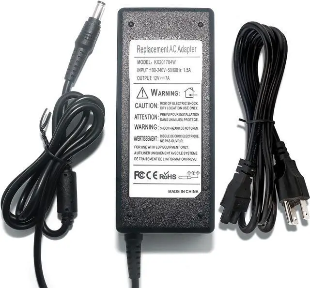 Main image of 12V 7A 84W Power Supply, AurGun AC Adapter 100V-240V to DC 12 Volt 7 Amp Transformer Power Converter with 5.5x2.1mm Universal Plug for LED Strip Light, CCTV Security Camera System