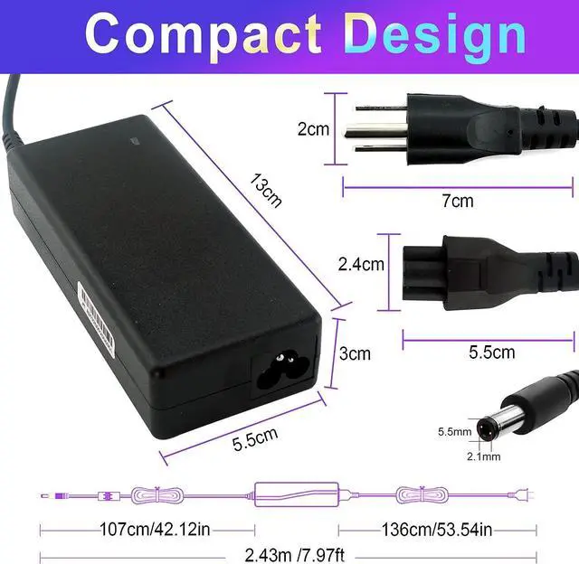 Alt view image 2 of 6 - 12V 7A 84W Power Supply, AurGun AC Adapter 100V-240V to DC 12 Volt 7 Amp Transformer Power Converter with 5.5x2.1mm Universal Plug for LED Strip Light, CCTV Security Camera System