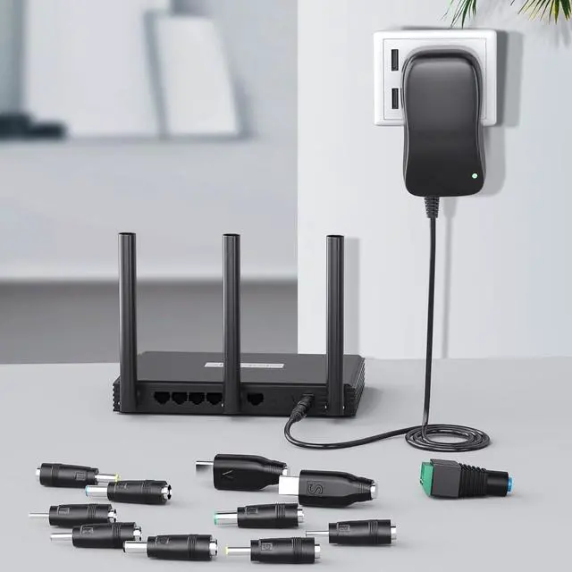 Alt view image 7 of 7 - Universal AC/DC Adapter 41W Switching Power Supply Multi Voltage DC 6V 9V 12V 2A 15V 18V 24V 1.5A Charger with 11pcs Adapters Tips for Camera Speaker Humidifier Diffuser LED Strips Lights