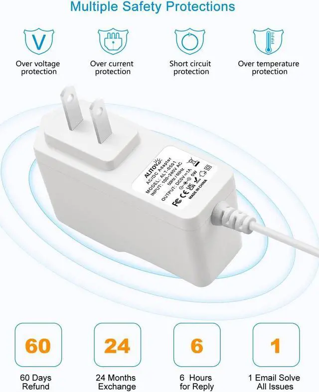 Alt view image 5 of 7 - 5V 1A Power Supply 5W 4.92Ft Cord Universal AC Adapter 100-240V 50-60Hz to DC 5 Volt Replacement Power Cord with 8 Tips 5.5x2.5mm 5.5x2.1mm 4.0x1.7mm 3.5x1.35mm 3.0x1.1mm Micro-USB Type-C