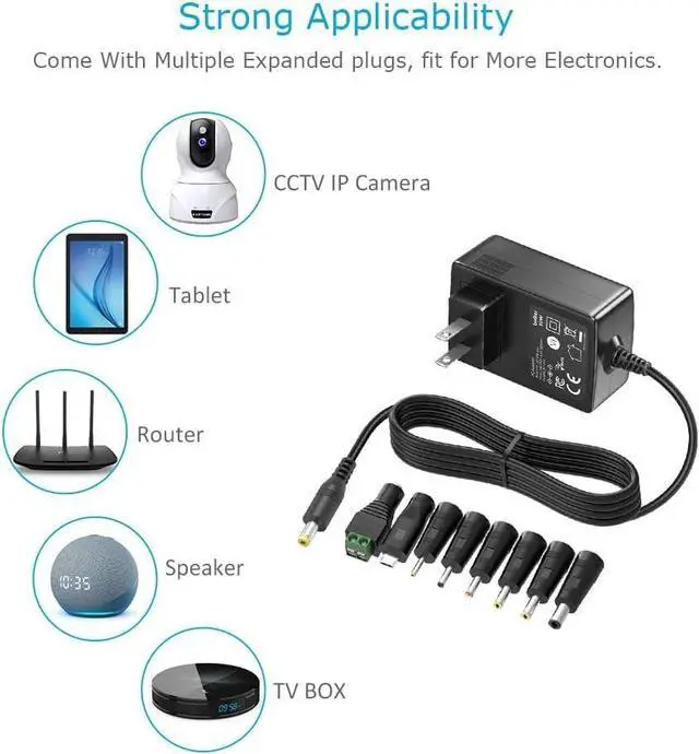 Alt view image 4 of 7 - 5V 2A 1.5A 1A AC Adapter Wall Charger Power Adapter Supply for TV Box Tablet Router More 5V Devices