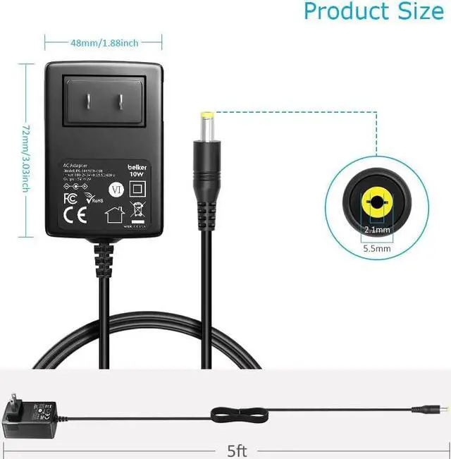 Alt view image 6 of 7 - 5V 2A 1.5A 1A AC Adapter Wall Charger Power Adapter Supply for TV Box Tablet Router More 5V Devices