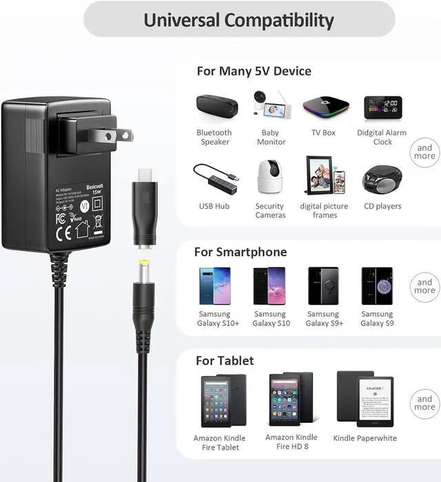 Alt view image 5 of 7 - 5V 3A 2A 1A Power Supply DC 5v Power Adapter for TV Box Tablet Speaker GPS Webcam Router Alarm Clock and Replace More DC 5v Power Cord Charger
