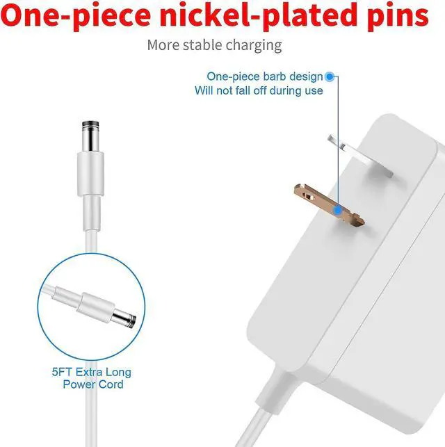 Alt view image 2 of 6 - Power Cord Compatible with TP-Link Deco Mesh WiFi System Models S4 M3 P9 M4 Replacement Charger for X20 X55 X60 X68 Router Power Supply AC Adapter