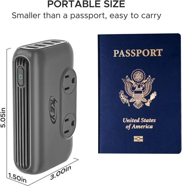 Alt view image 5 of 7 - 220V to 110V Converter, Key Power 230-Watt Step Down Voltage Converter & Power Converter, International Travel Power Adapter with USB C Port 18W.