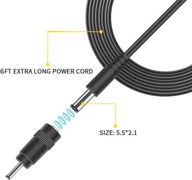 Alt view image 4 of 7 - 16V 2A 1.5A AC Adapter Power Supply 32W 10 Tips Power Cord with UL Listed Charger Replacement for Webcams Monitors Scanners Routers LED Lights