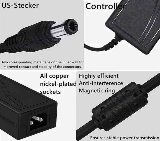 Alt view image 3 of 7 - 24V 6A 144W AC Power Supply Adapter 6amp 100-240V AC to DC 24 Volt 6Amp 5.5mm x 2.1mm DC Plug, for DC 24V LED Strip Light, CCTV Cameras