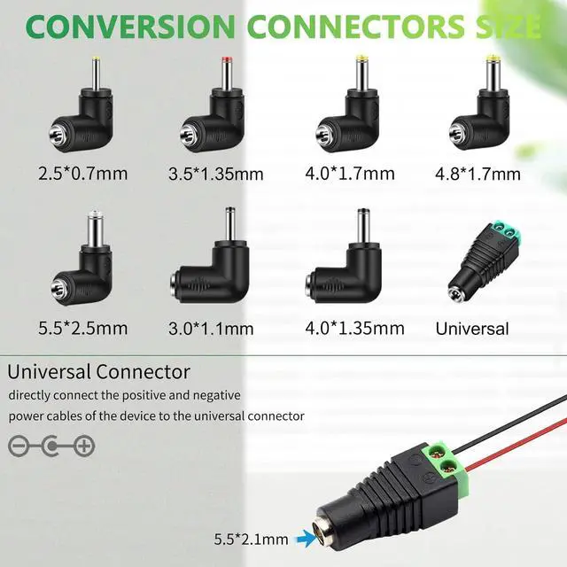 Alt view image 5 of 7 - Czepa 12v Car dc Charger Power Cord with 8 Connectors for Cigarette Lighter Portable DVD Player, Car DVR, GPS, Bluetooth Speakers, Breast Pump, Car Refrigerator, Air Compressor, Heating Cup