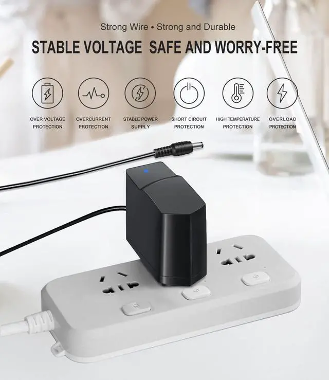 Alt view image 2 of 5 - 12V Router Power Adapter for  N300 N600 Linksys Wireless E1200 E1500 E2000 E2500 E3200 E4200 EA3500 EA4500 EA6350 CM302 WRT54GS Universal WiFi Power Supply Cord 6ft