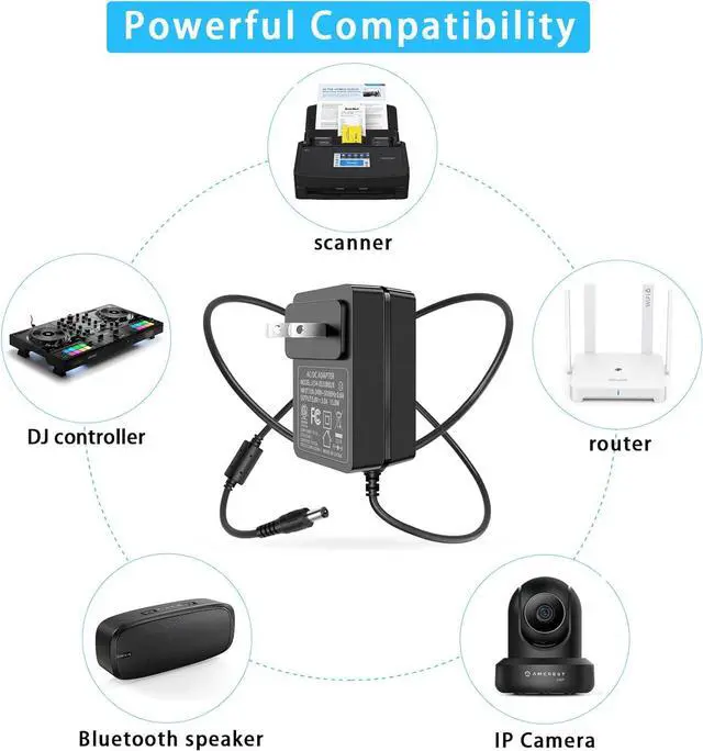 Alt view image 2 of 7 - 5V 3A Power Supply Adapter, 100~240V AC to DC 5 Volt 3A 2.5A 2.0A 1.5A 1A 0.5A Converter with 8 Tips for Led Strip, String Lights, CCTV Cameras, Security System and More