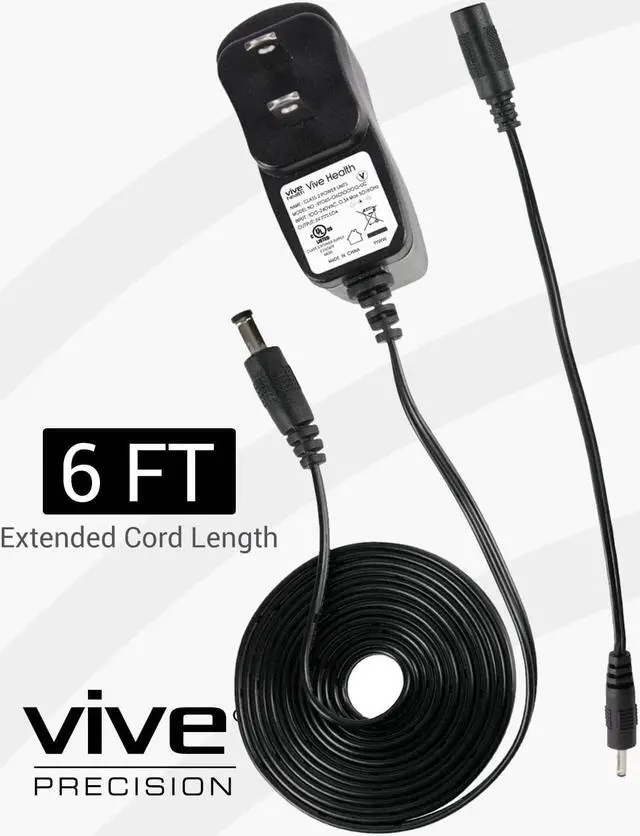 Alt view image 2 of 7 - AC Adapter - Power Supply for Blood Pressure Monitor Models - 100-250V BP Compatible - DC 6V BPM Battery Charger - 6 feet Power Source Universal Converter - Extra Long 6 Foot Cord Plug