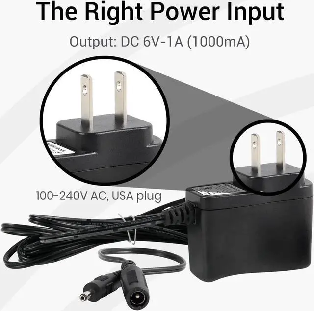 Alt view image 7 of 7 - AC Adapter - Power Supply for Blood Pressure Monitor Models - 100-250V BP Compatible - DC 6V BPM Battery Charger - 6 feet Power Source Universal Converter - Extra Long 6 Foot Cord Plug