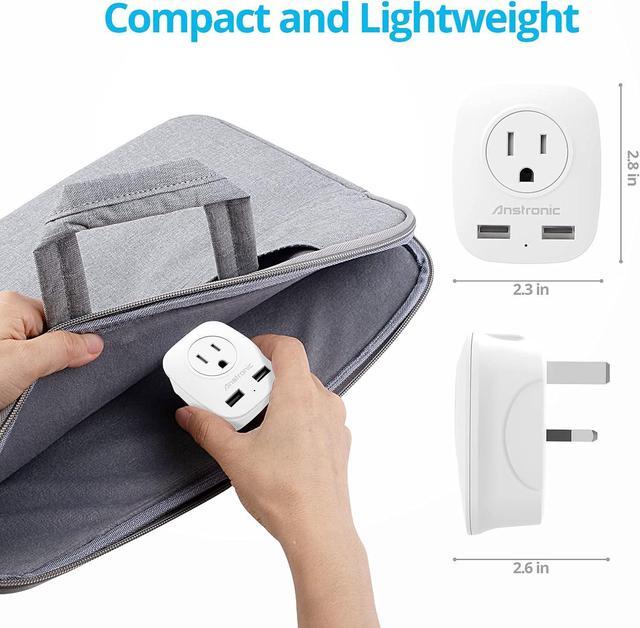 Alt view image 6 of 7 - 3 Pack US to UK Ireland Travel Plug Adapter, Anstronic International Power Adaptor with 2 USB, 4 in 1 Type G Power Outlet Adaptor for USA to England Kenya Dubai Irish Scotland