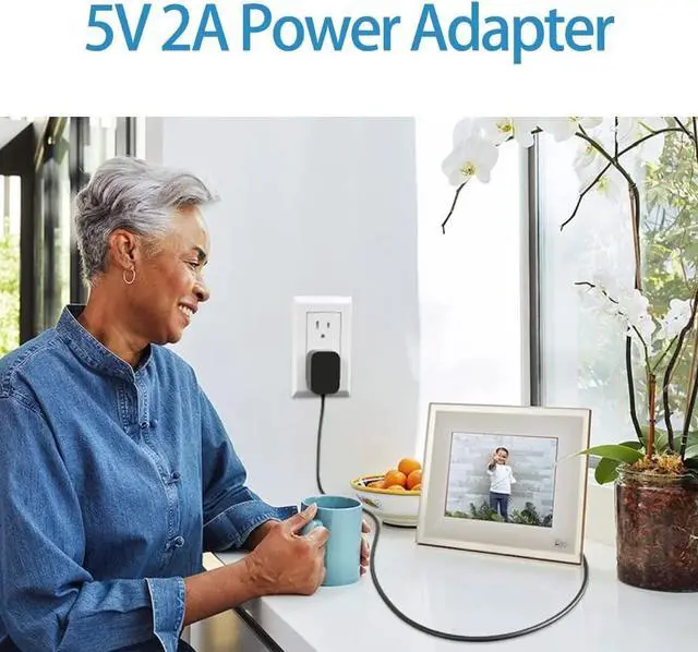 Alt view image 4 of 7 - Power Cord for Skylight, HP, Aluratek, BSIMB Smart Digital Picture Frame 5V AC Adapter Charger (Not for 9V or 12V)