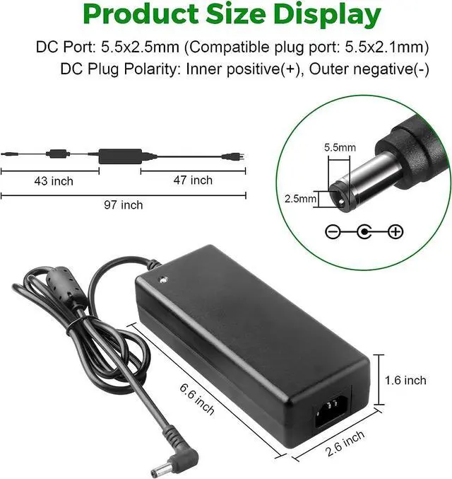 Alt view image 2 of 7 - 12V 10A Power Supply - LeTaoXing AC 100-240V to DC 12V 120W Switching Power Adapter 12 Volt Transformers 12V/10A Universal with 5.5x2.1mm dc 1 Female to 8 Male Power Splitter Cable