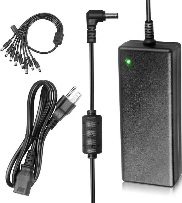 Main image of 12V 10A Power Supply - LeTaoXing AC 100-240V to DC 12V 120W Switching Power Adapter 12 Volt Transformers 12V/10A Universal with 5.5x2.1mm dc 1 Female to 8 Male Power Splitter Cable